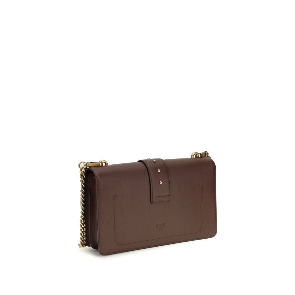 PINKO Brown Calf Leather Bos Taurus Shoulder Bag - Luxe Nova