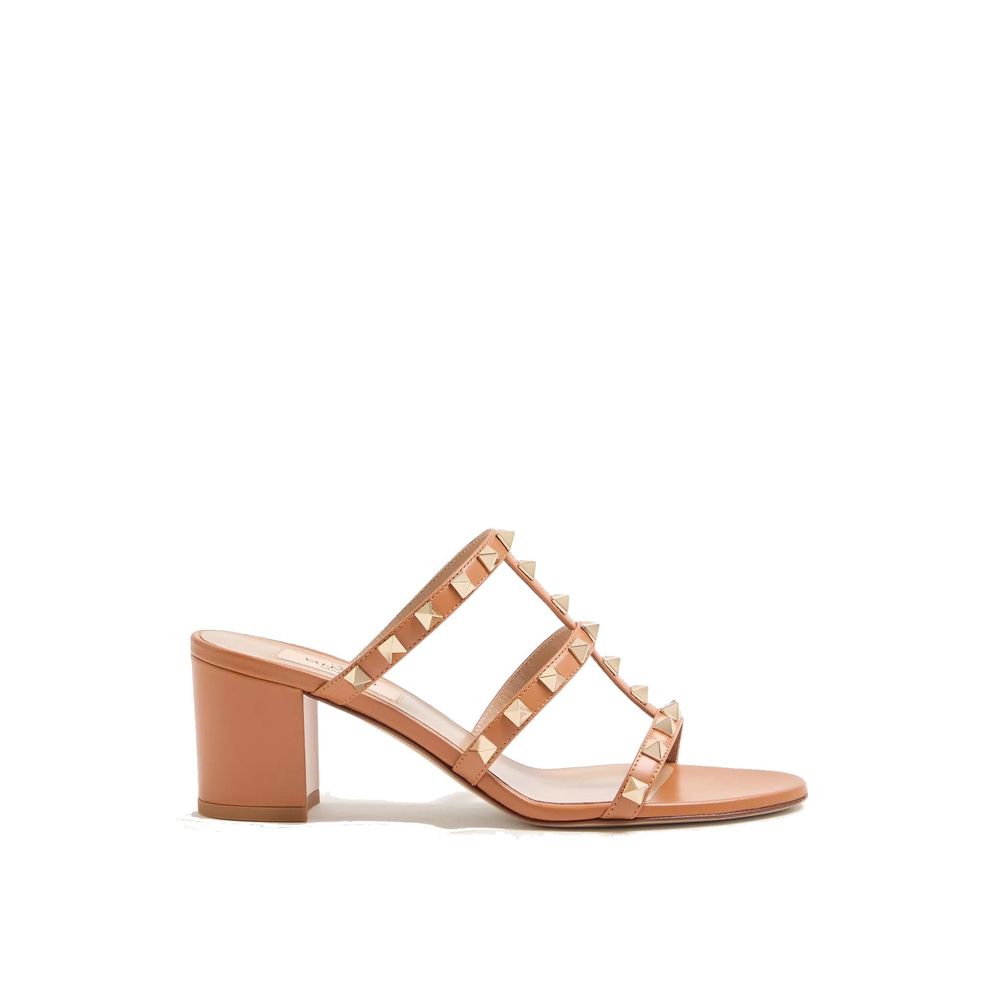 Valentino Garavani Brown Calfskin Mules