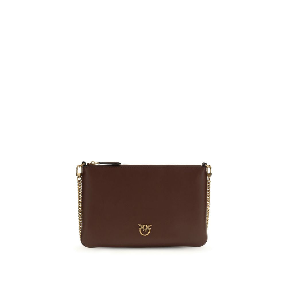 PINKO Bordeaux Calf Leather Bos Taurus Shoulder Bag - Luxe Nova