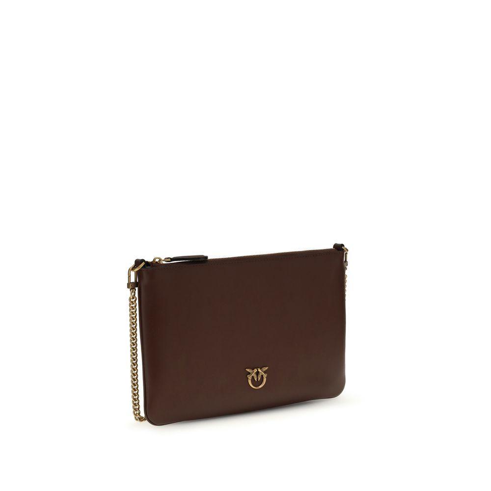 PINKO Bordeaux Calf Leather Bos Taurus Shoulder Bag - Luxe Nova