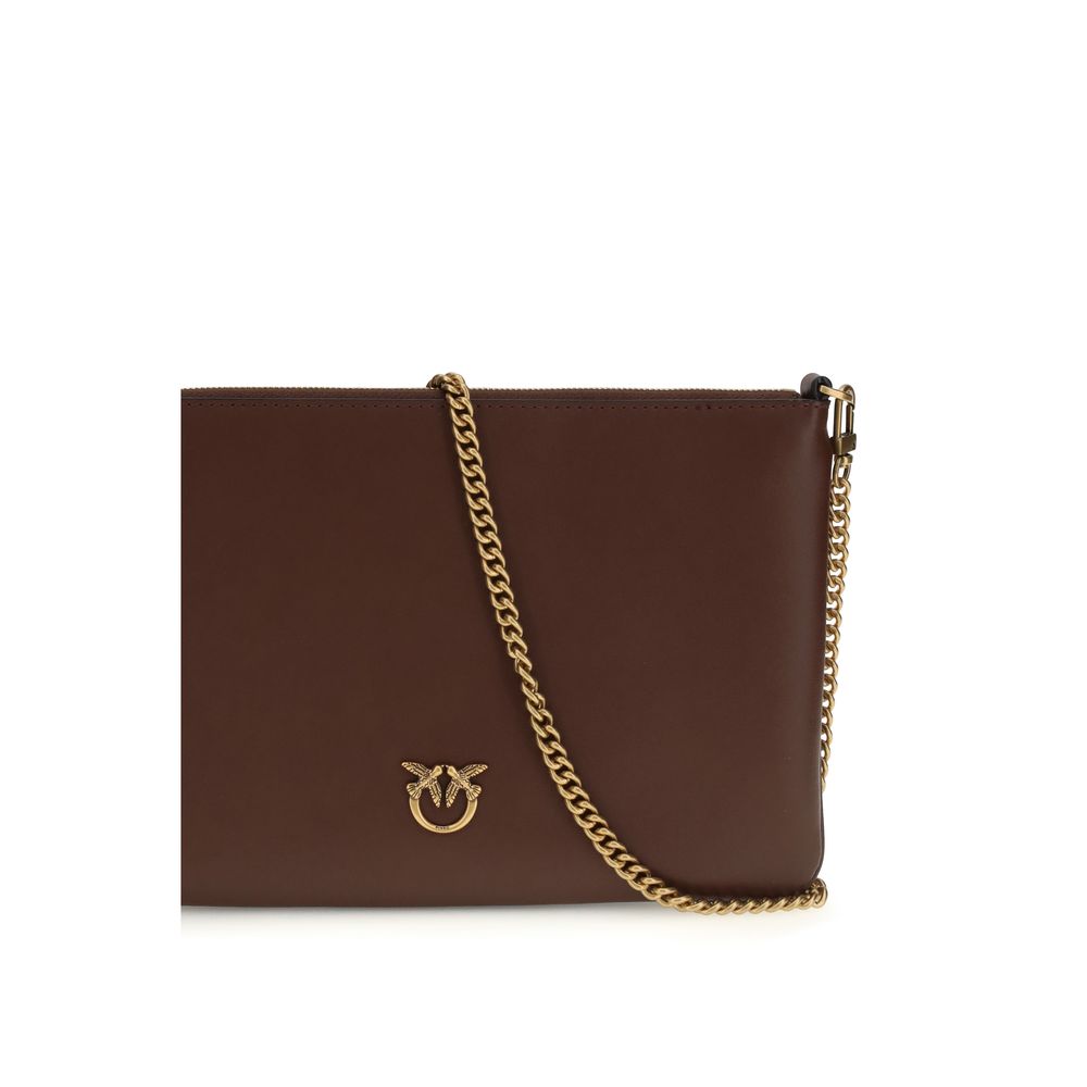 PINKO Bordeaux Calf Leather Bos Taurus Shoulder Bag - Luxe Nova