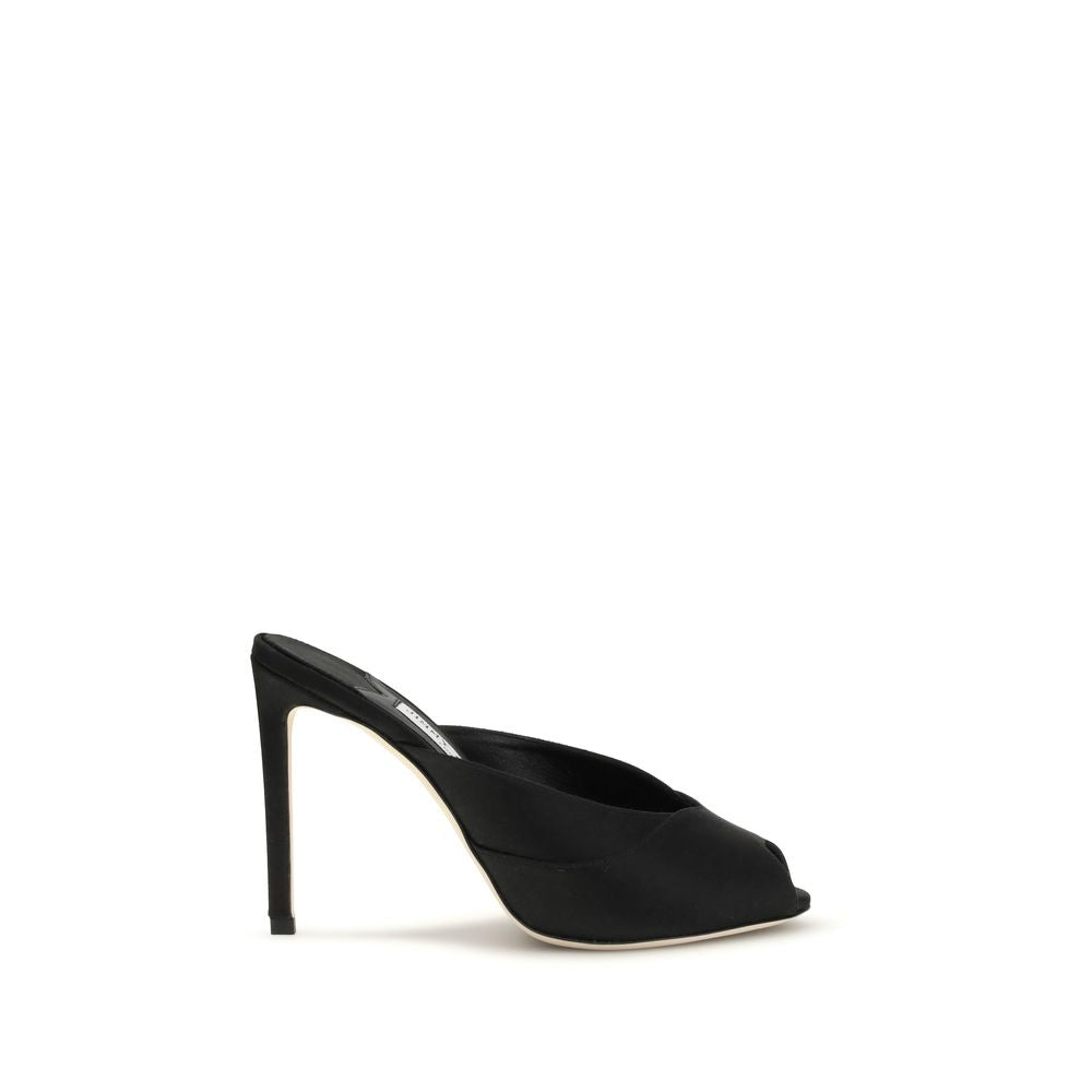 Jimmy Choo Black Calf Leather Bos Taurus Stiletto Heel Sandals - Luxe Nova