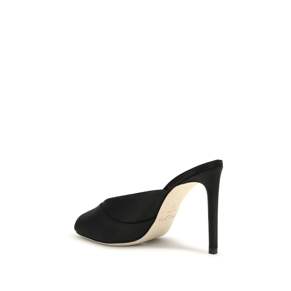Jimmy Choo Black Calf Leather Bos Taurus Stiletto Heel Sandals - Luxe Nova