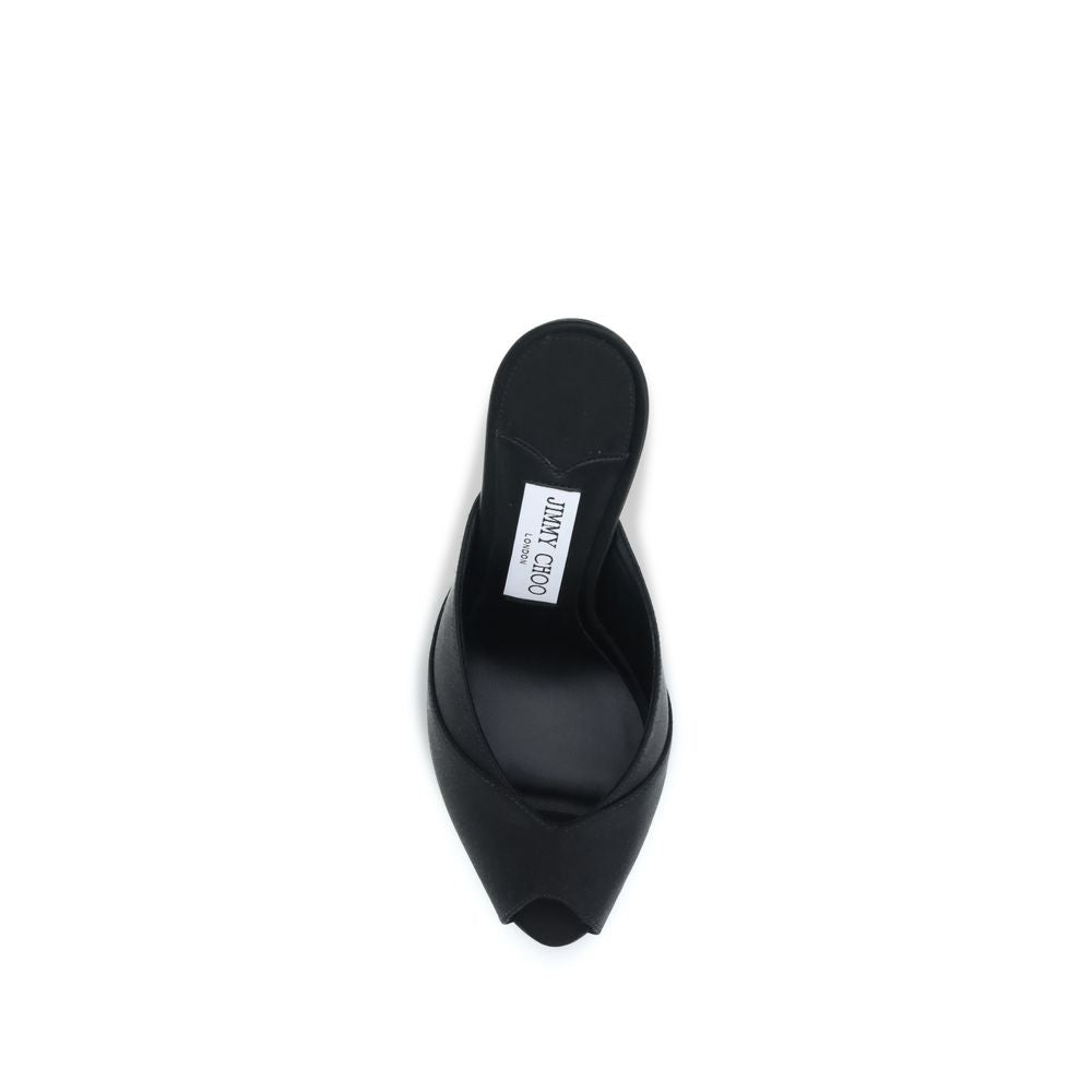 Jimmy Choo Black Calf Leather Bos Taurus Stiletto Heel Sandals - Luxe Nova