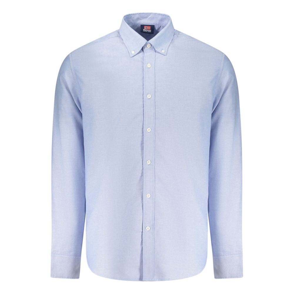 Norway 1963 Azzurro Cotton Men Shirt - Luxe Nova