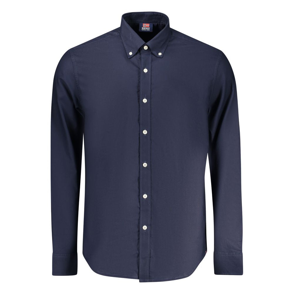 Norway 1963 Blu Cotton Male Shirt - Luxe Nova