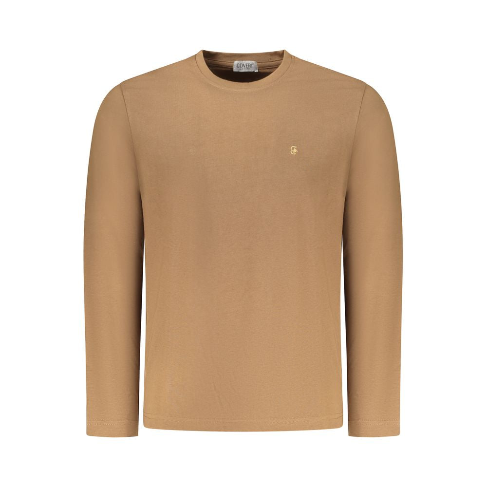 Coveri Moving Marrone Cotton Men T-Shirt - Luxe Nova