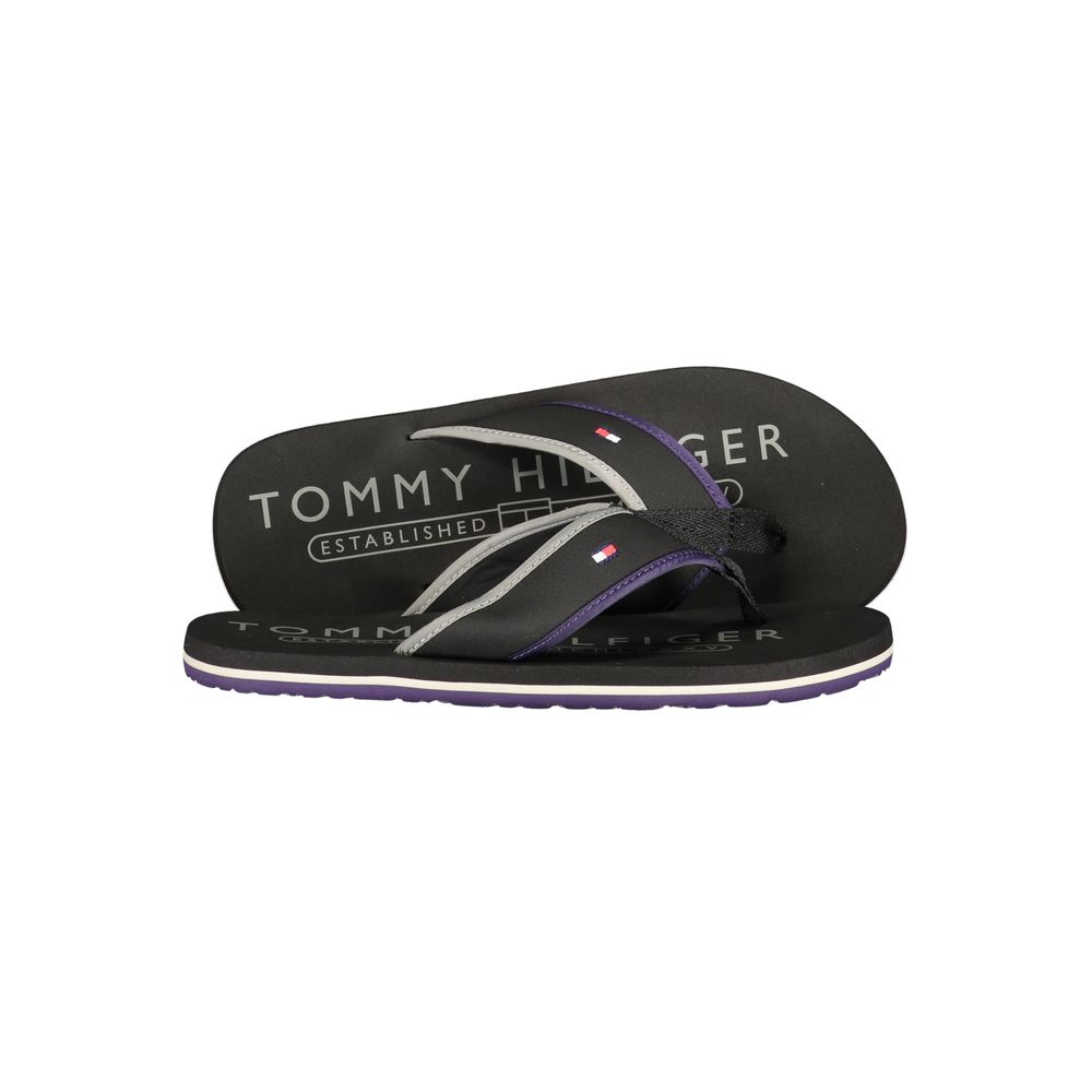 Tommy Hilfiger Nero Poliestere Men Ciabatta - Luxe Nova