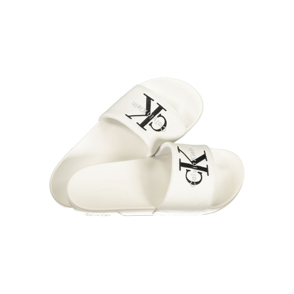 Calvin Klein White Polyurethane Men Slipper - Luxe Nova