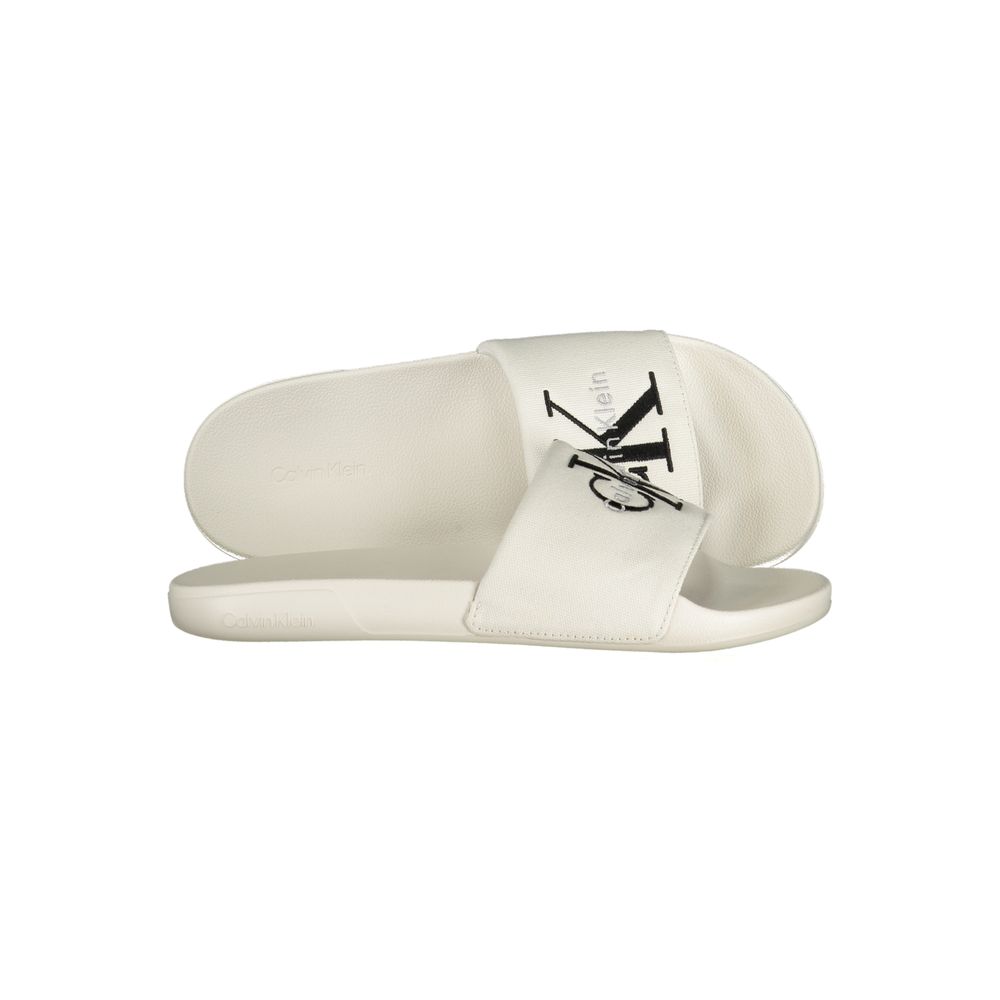 Calvin Klein White Polyurethane Men Slipper - Luxe Nova