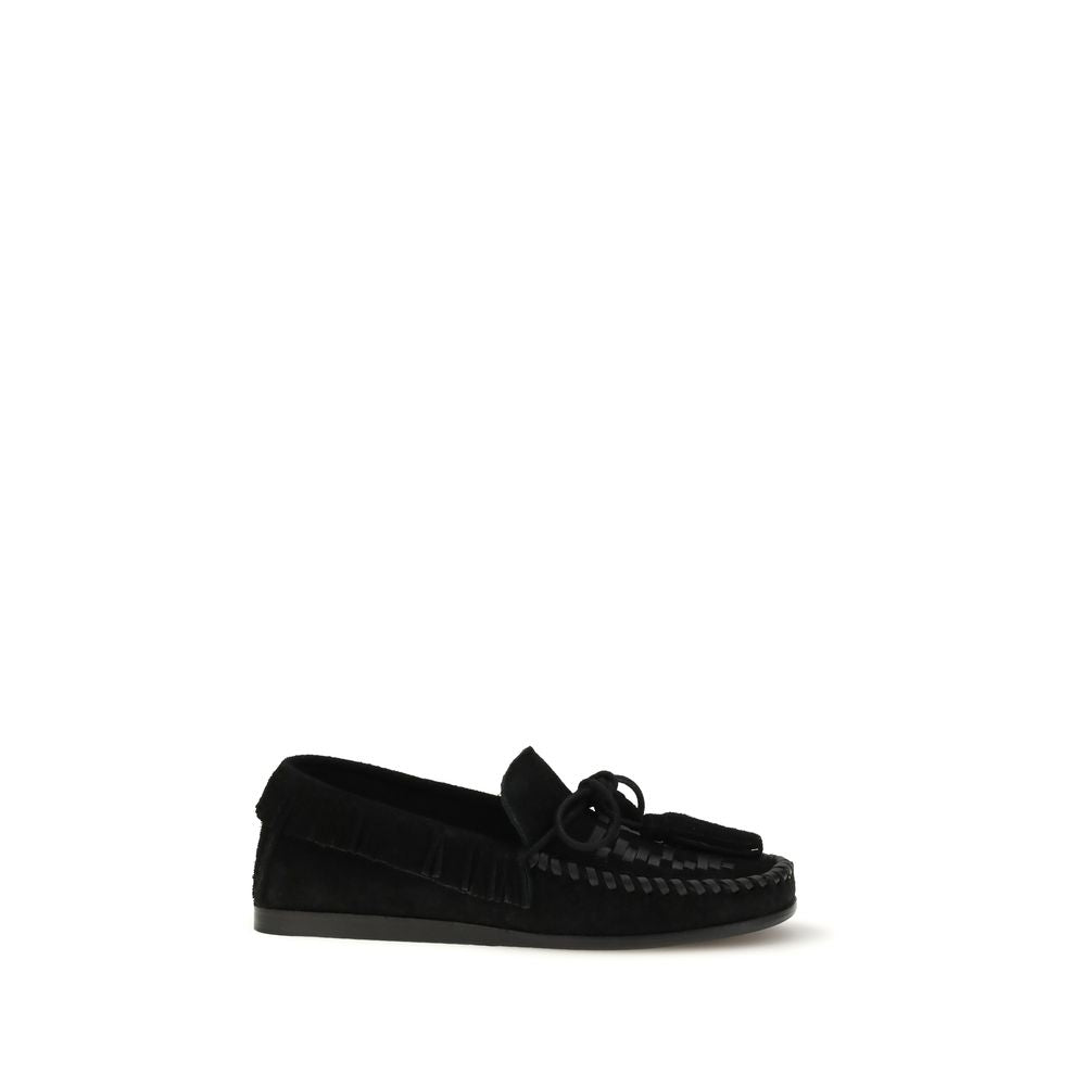 Isabel Marant Black Calf Leather Bos Taurus Slip-On Loafers - Luxe Nova