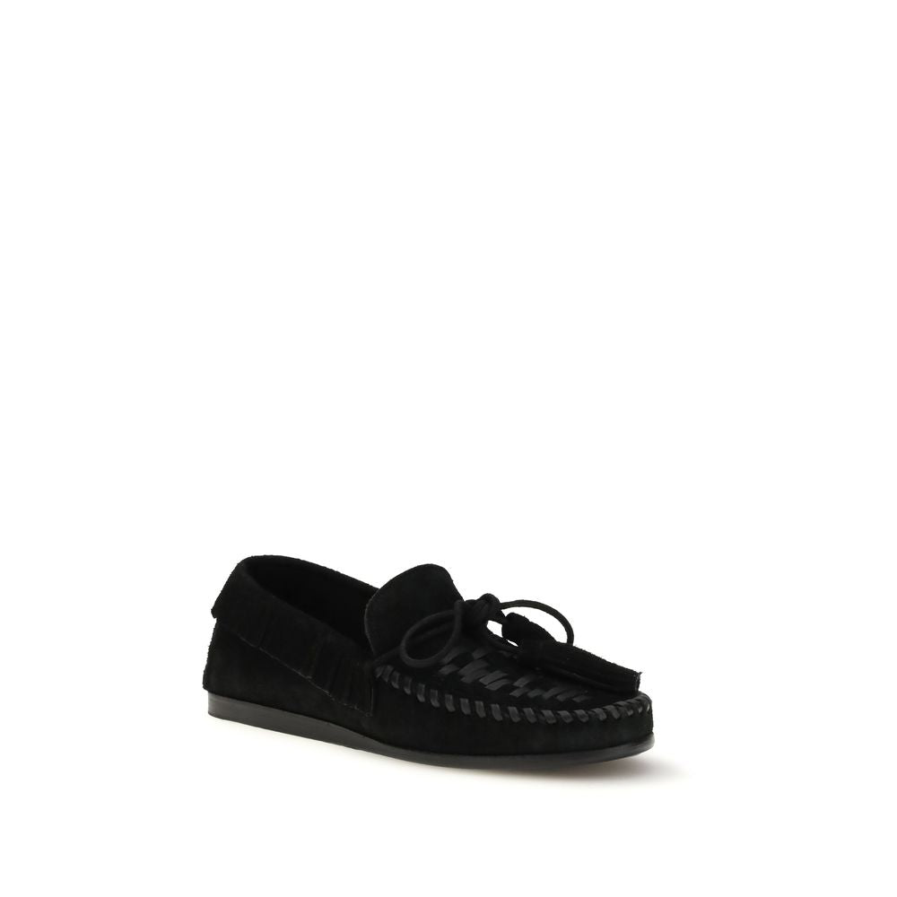 Isabel Marant Black Calf Leather Bos Taurus Slip-On Loafers - Luxe Nova