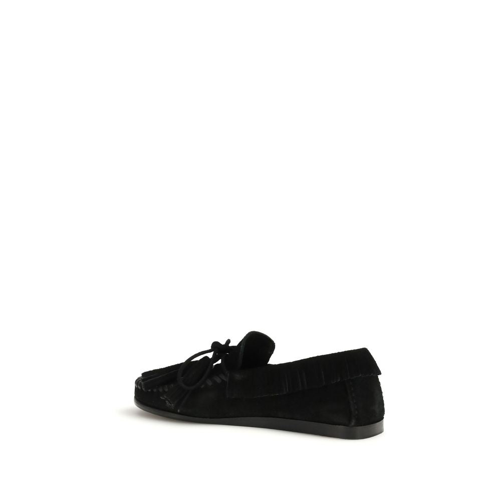 Isabel Marant Black Calf Leather Bos Taurus Slip-On Loafers - Luxe Nova