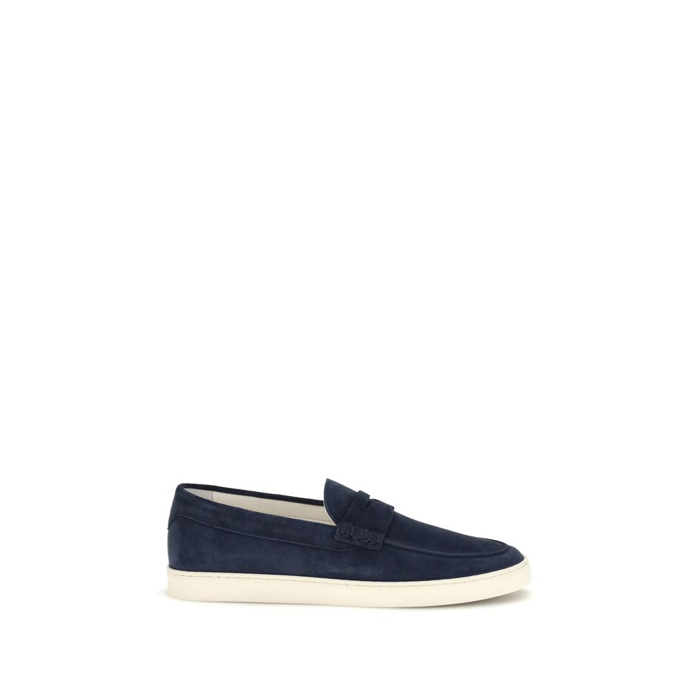 Brunello Cucinelli Blue Calf Leather Bos Taurus Slip-On Loafers - Luxe Nova