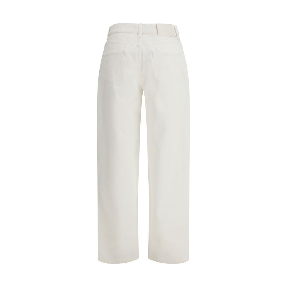 Loulou De Saison Beige Cotton Straight-Leg Jeans