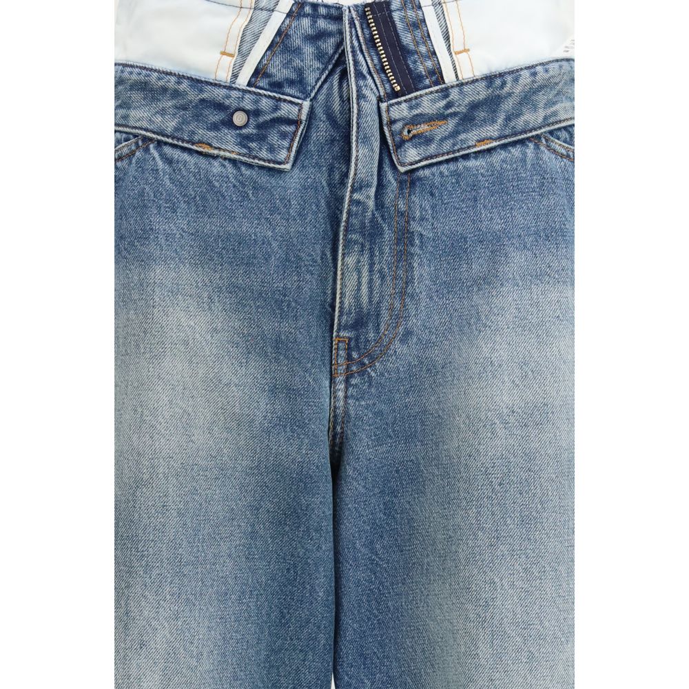 MM6 Blue Cotton Straight-Leg Jeans