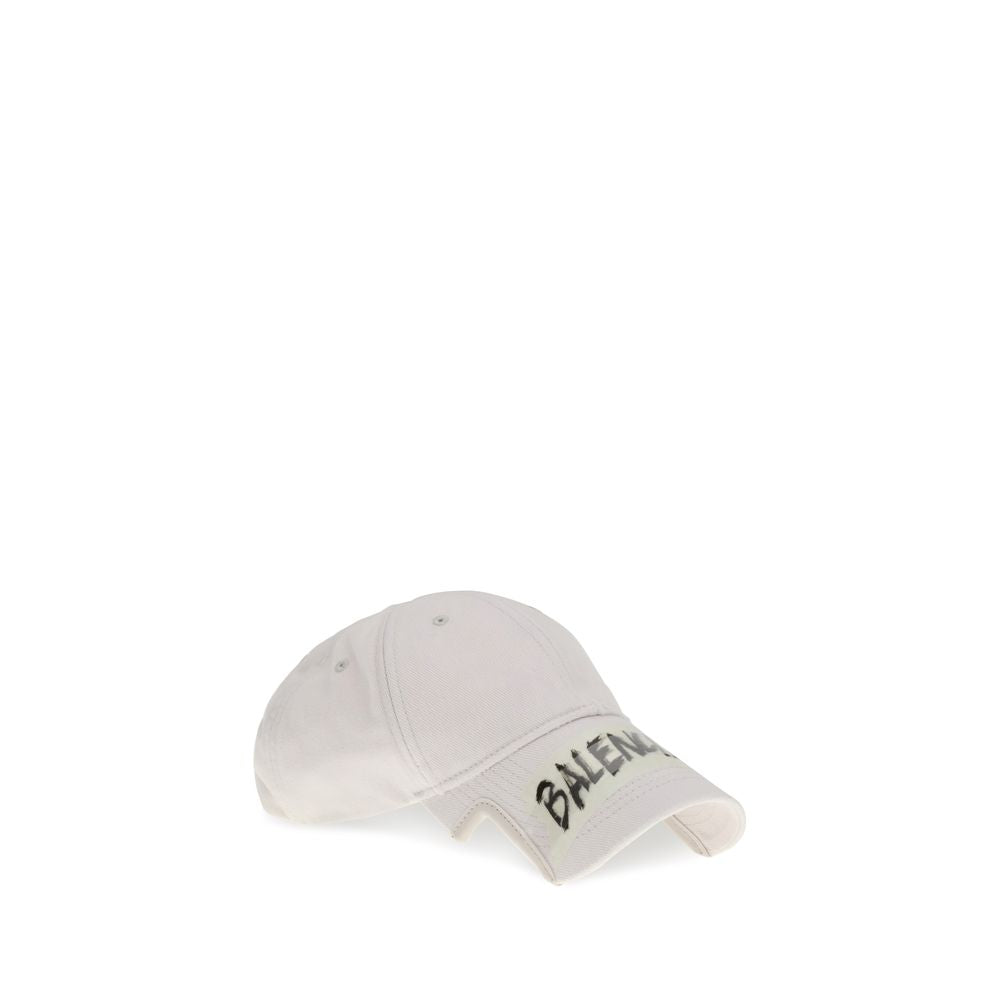 Balenciaga White Cotton Cap (Baseball Hat) - Luxe Nova