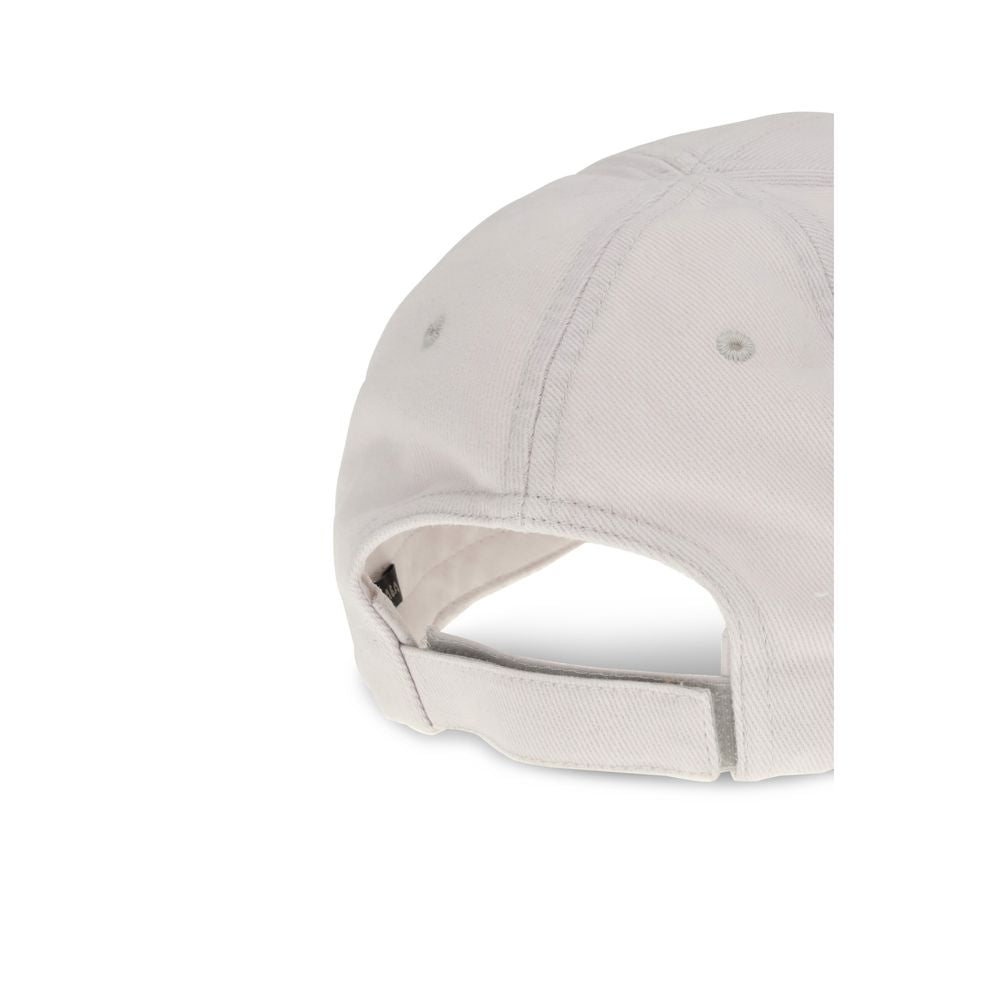 Balenciaga White Cotton Cap (Baseball Hat) - Luxe Nova