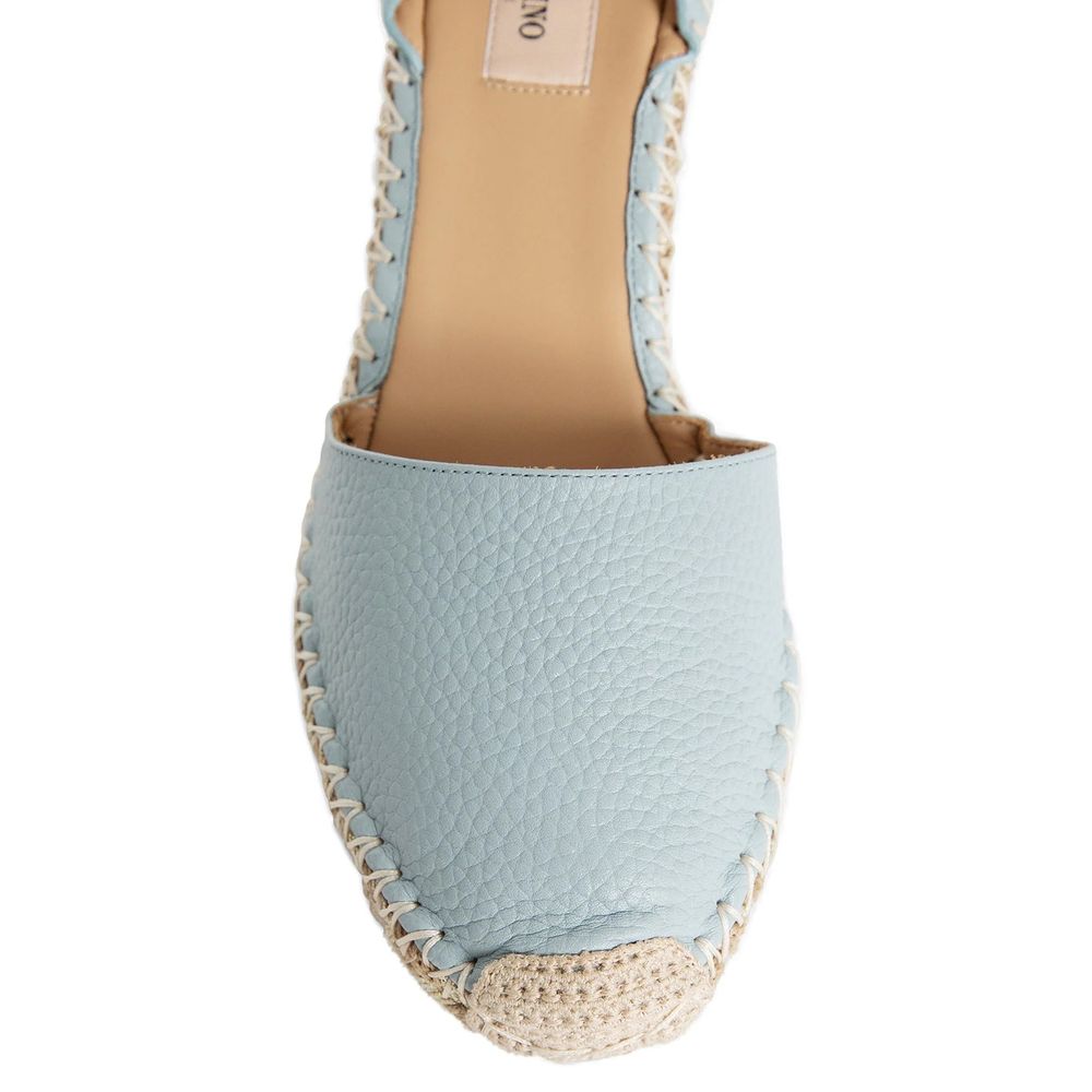 Valentino Garavani Blue Calfskin Wedge Sandals