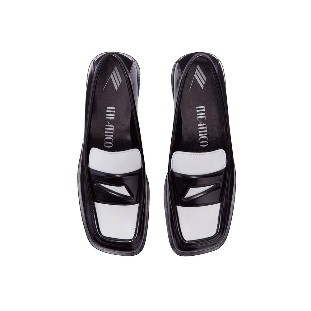 The Attico Black Leather Slip-On Loafers - Luxe Nova