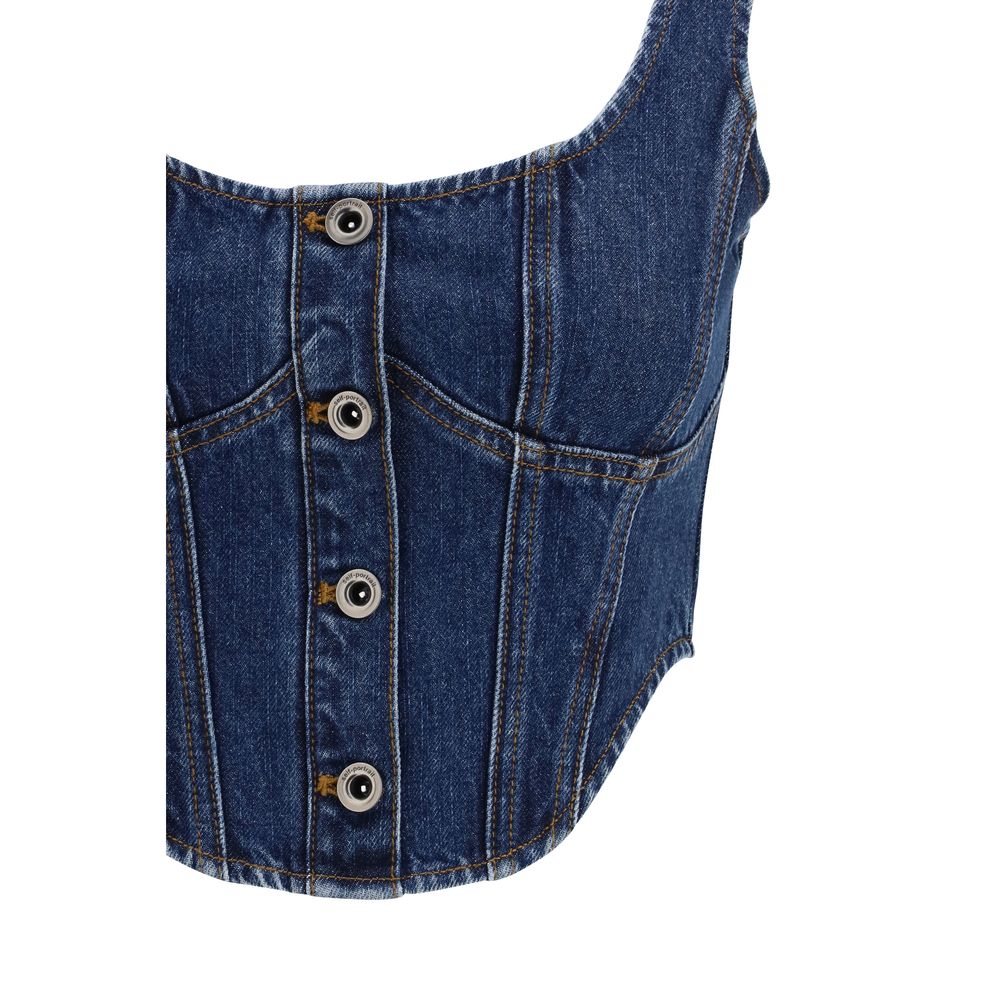 Self-Portrait Blue Cotton Top