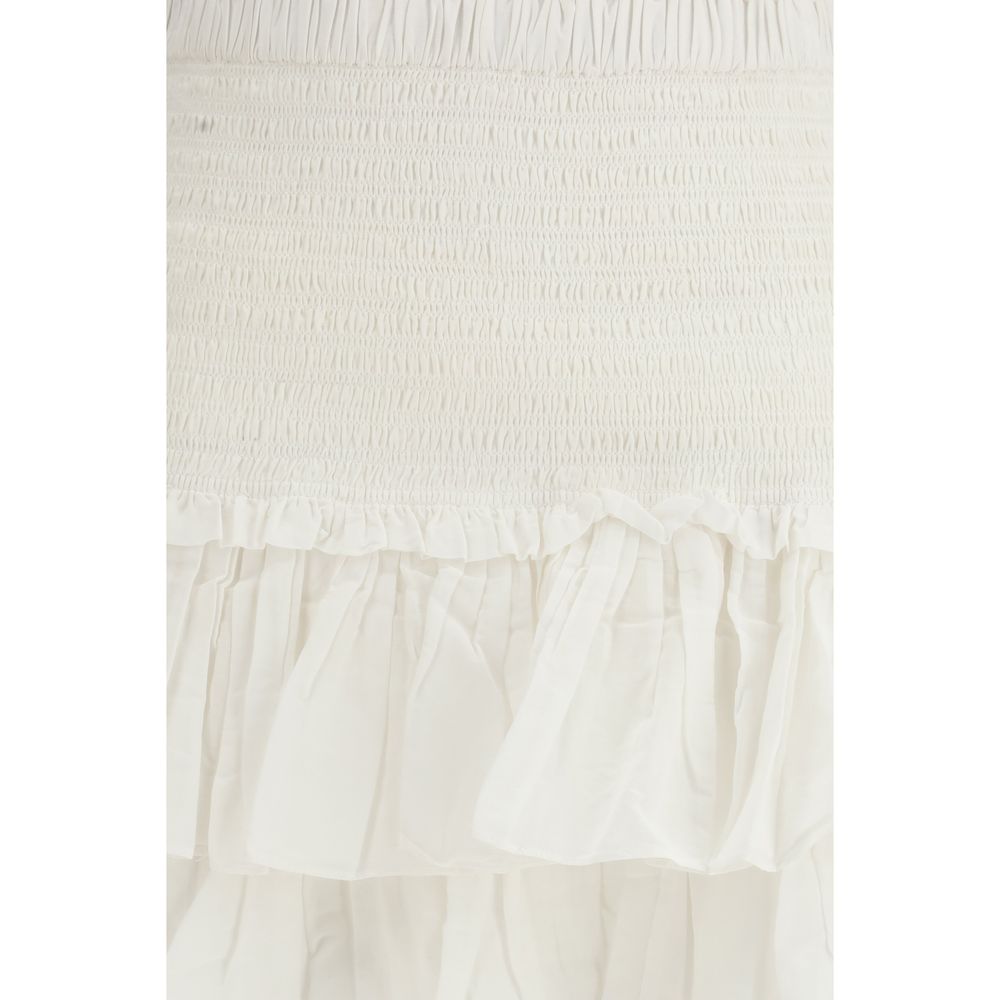 Marant Etoile White Cotton Mini Skirt
