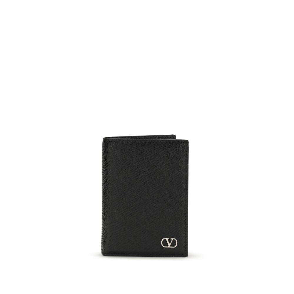 Valentino Garavani Black Calf Leather Bos Taurus Wallet - Luxe Nova
