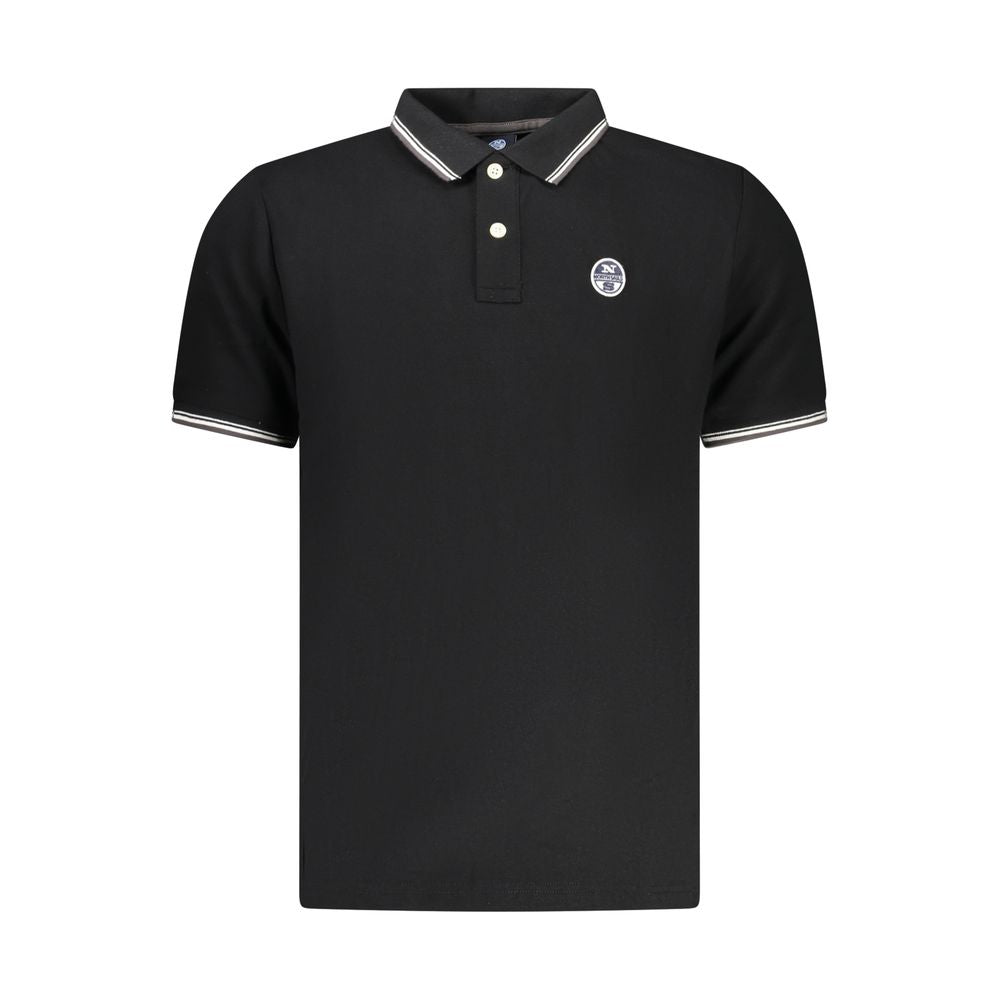 North Sails Black Cotton Men Polo - Luxe Nova