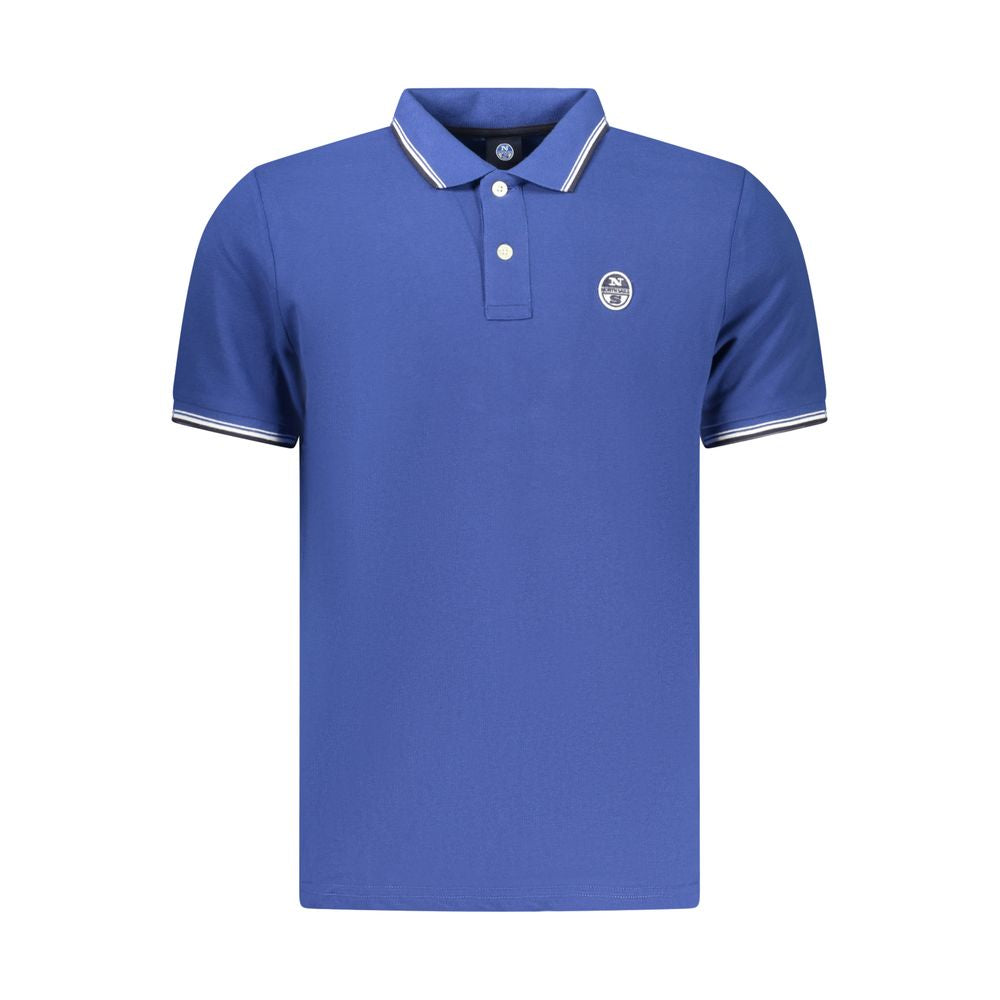 North Sails Blue Cotton Men Polo Shirt - Luxe Nova