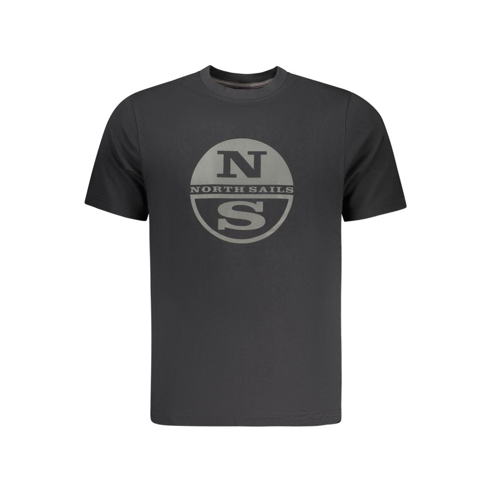 North Sails Black Cotton Men T-Shirt - Luxe Nova