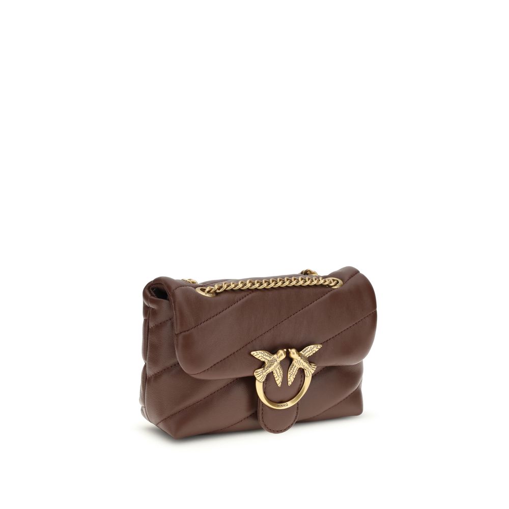 PINKO Brown Calf Leather Bos Taurus Shoulder Bag - Luxe Nova