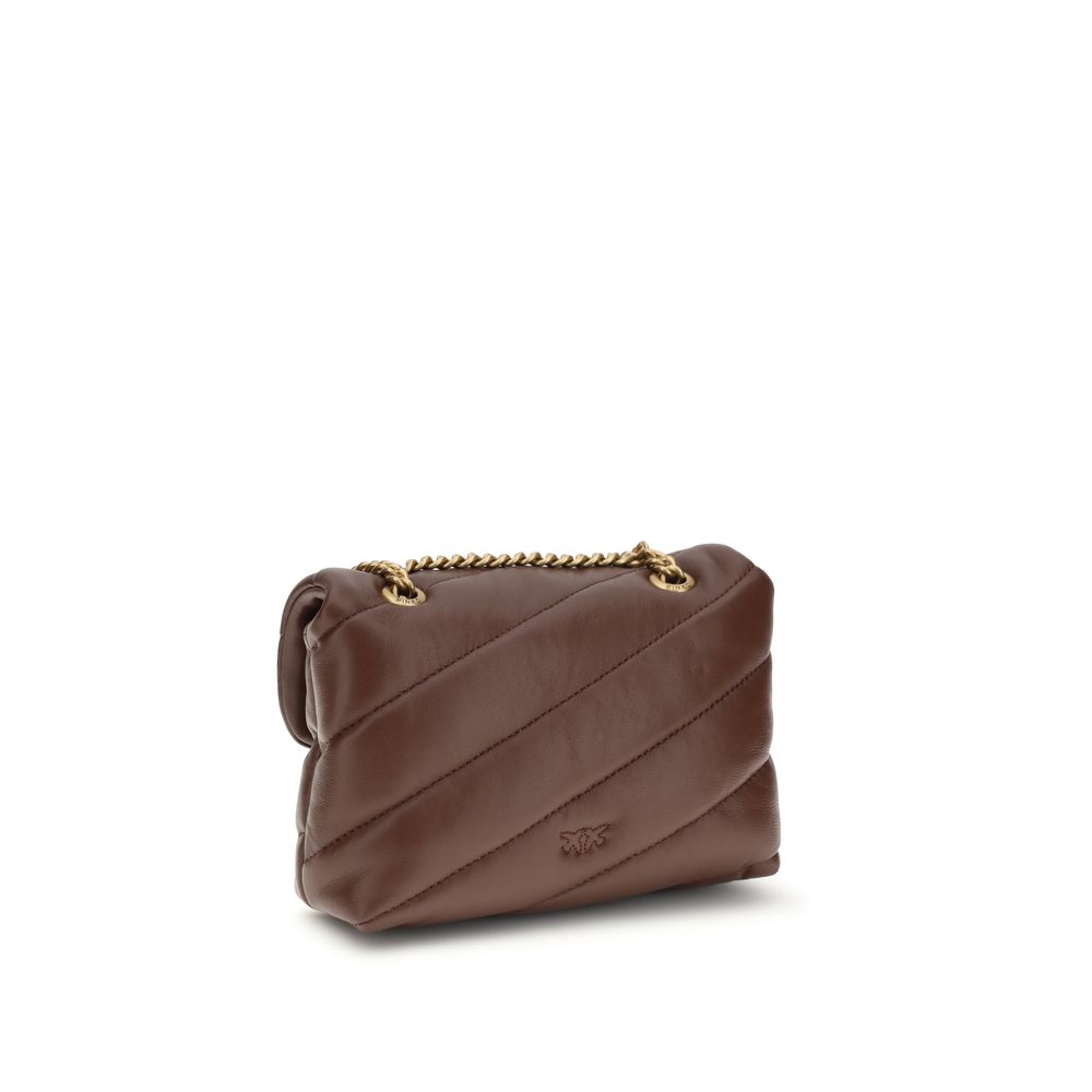 PINKO Brown Calf Leather Bos Taurus Shoulder Bag - Luxe Nova