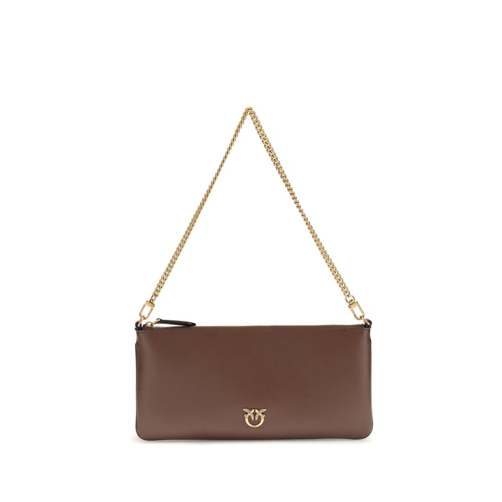 PINKO Brown Calf Leather Bos Taurus Shoulder Bag - Luxe Nova