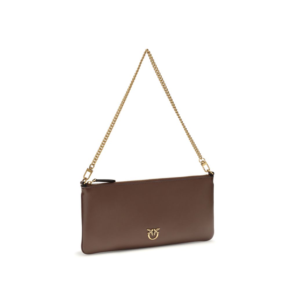 PINKO Brown Calf Leather Bos Taurus Shoulder Bag - Luxe Nova
