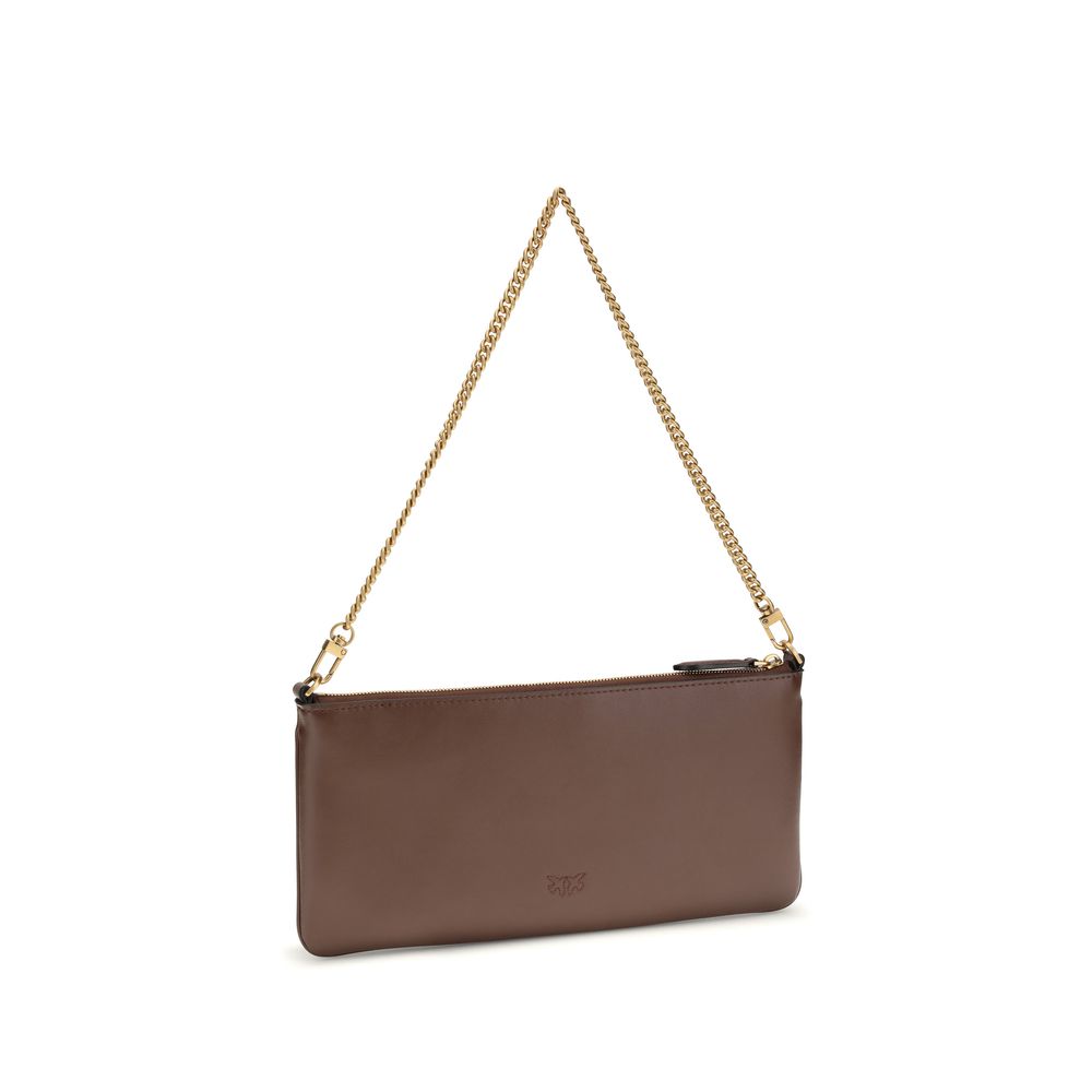 PINKO Brown Calf Leather Bos Taurus Shoulder Bag - Luxe Nova