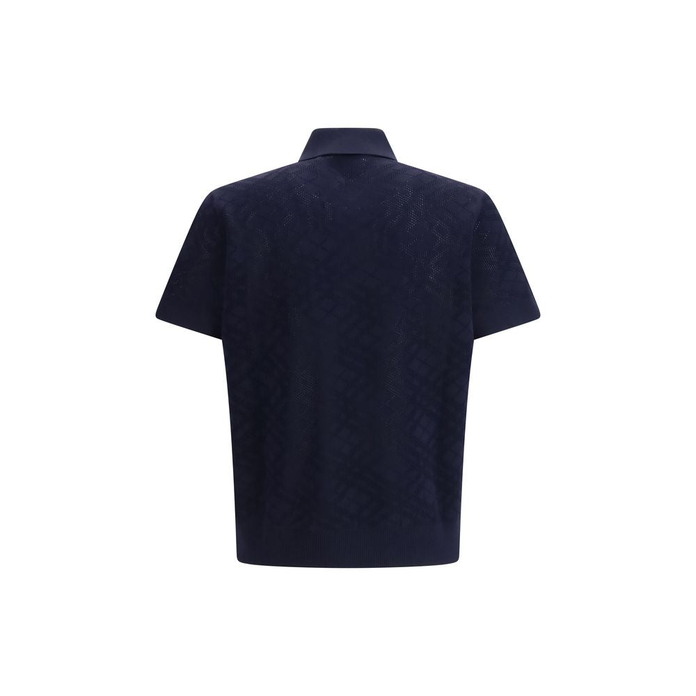Burberry Blue Wool Polo Shirt