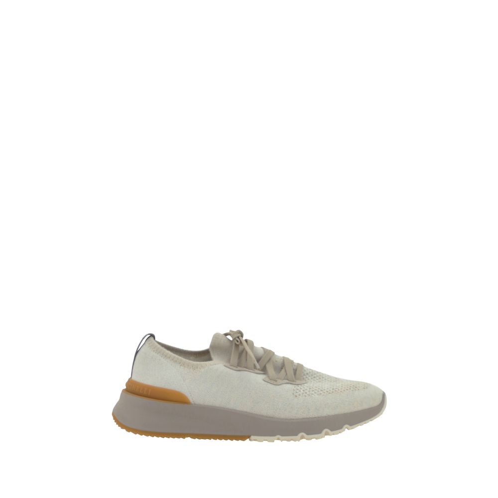 Brunello Cucinelli White Cotton Athletic Sneakers - Luxe Nova