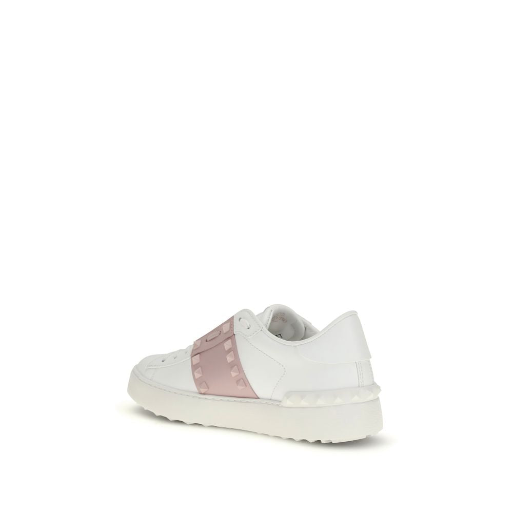 Valentino Garavani White Calf Leather Bos Taurus Athletic Sneakers - Luxe Nova