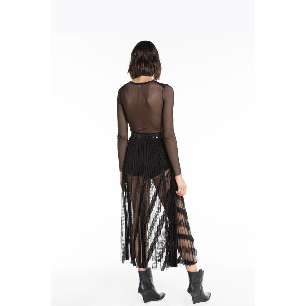 Patrizia Pepe Black Polyester Long Skirt