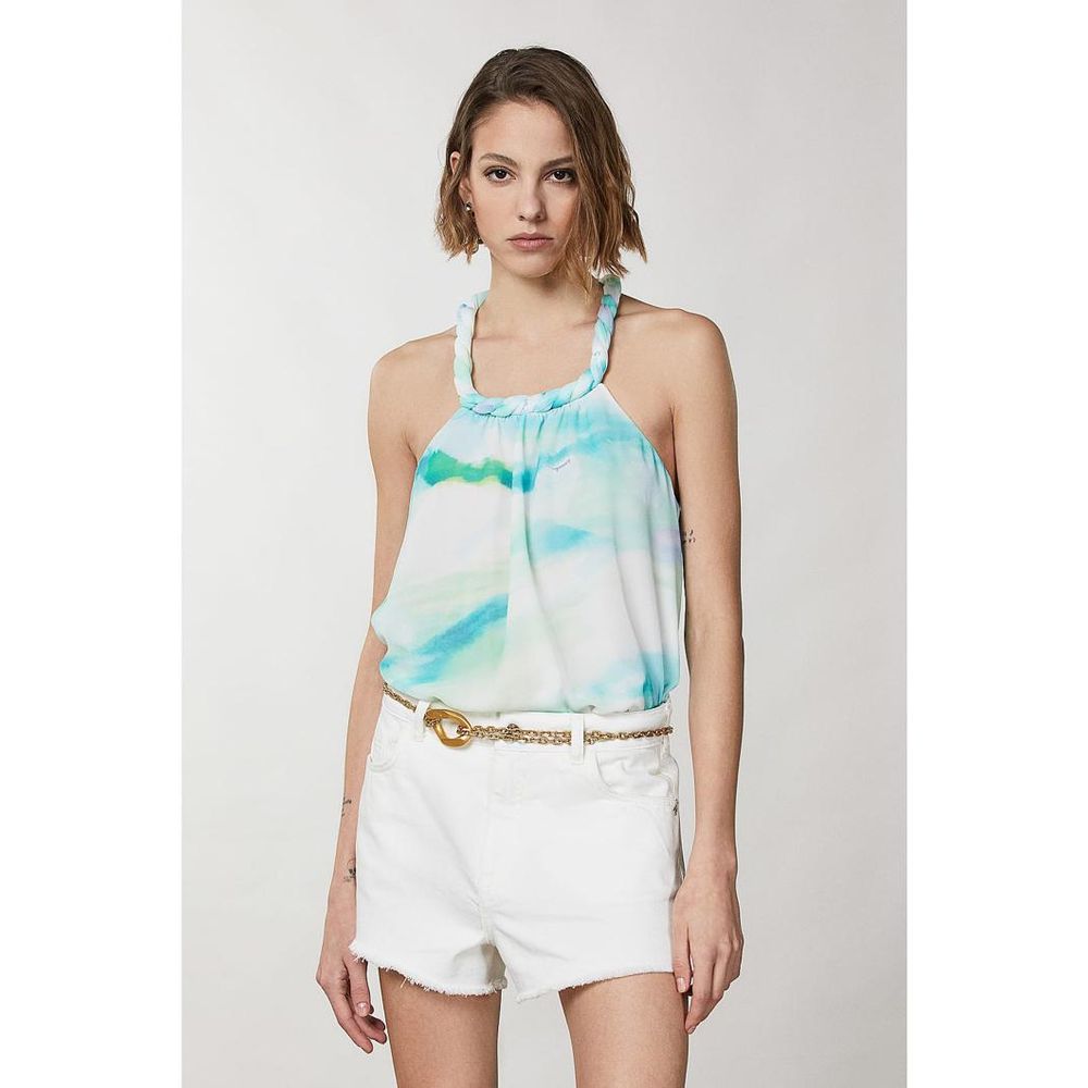 Patrizia Pepe Turquoise Polyester Tank Tops