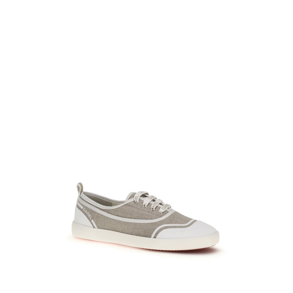 Carel Paris Beige Cotton Low Top Sneakers