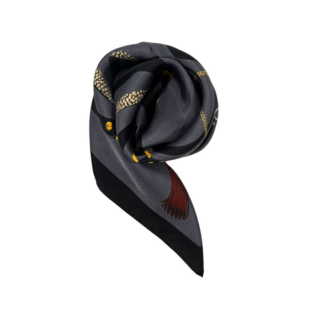 Borbonese Black Silk Women Scarf