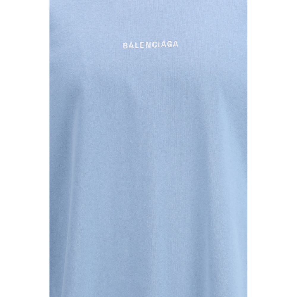 Balenciaga Blue Cotton T-Shirt