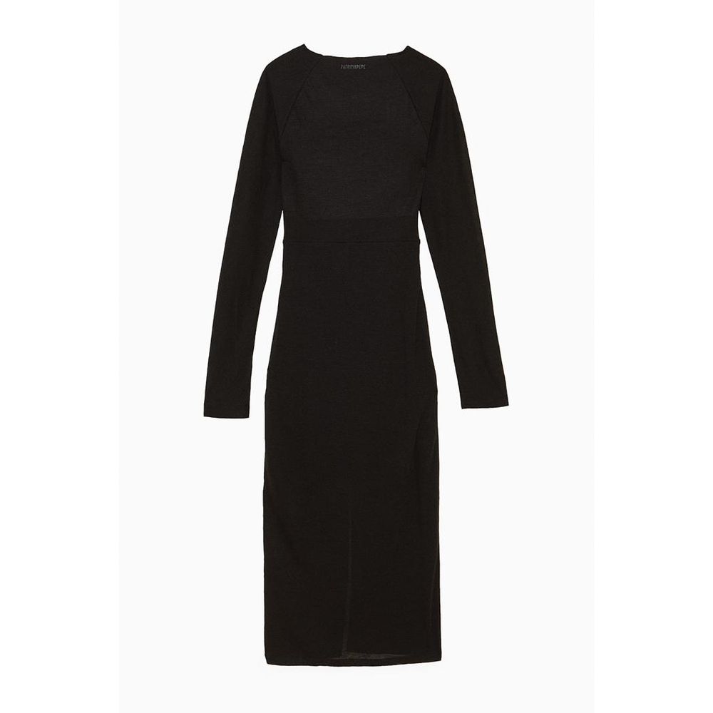 Patrizia Pepe Black Wool Casual Dress
