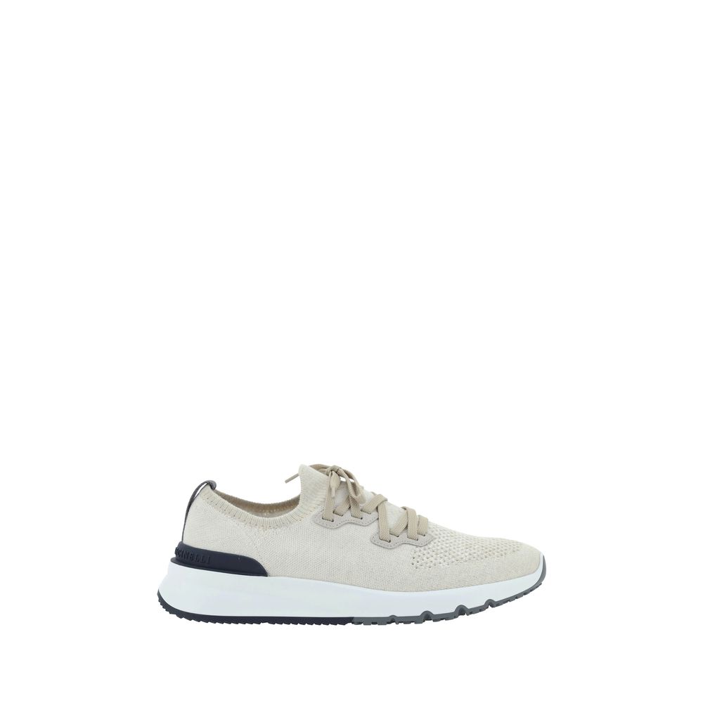 Brunello Cucinelli White Cotton Athletic Sneakers - Luxe Nova