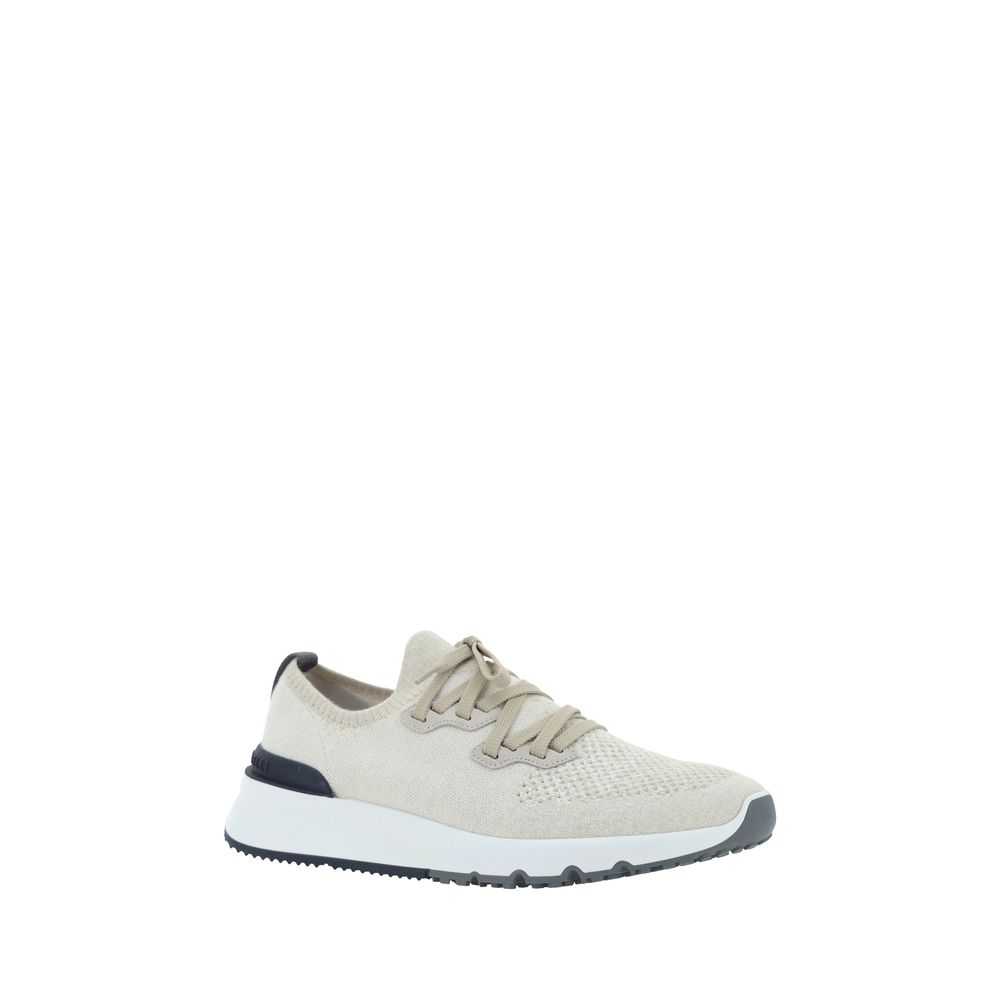 Brunello Cucinelli White Cotton Athletic Sneakers - Luxe Nova
