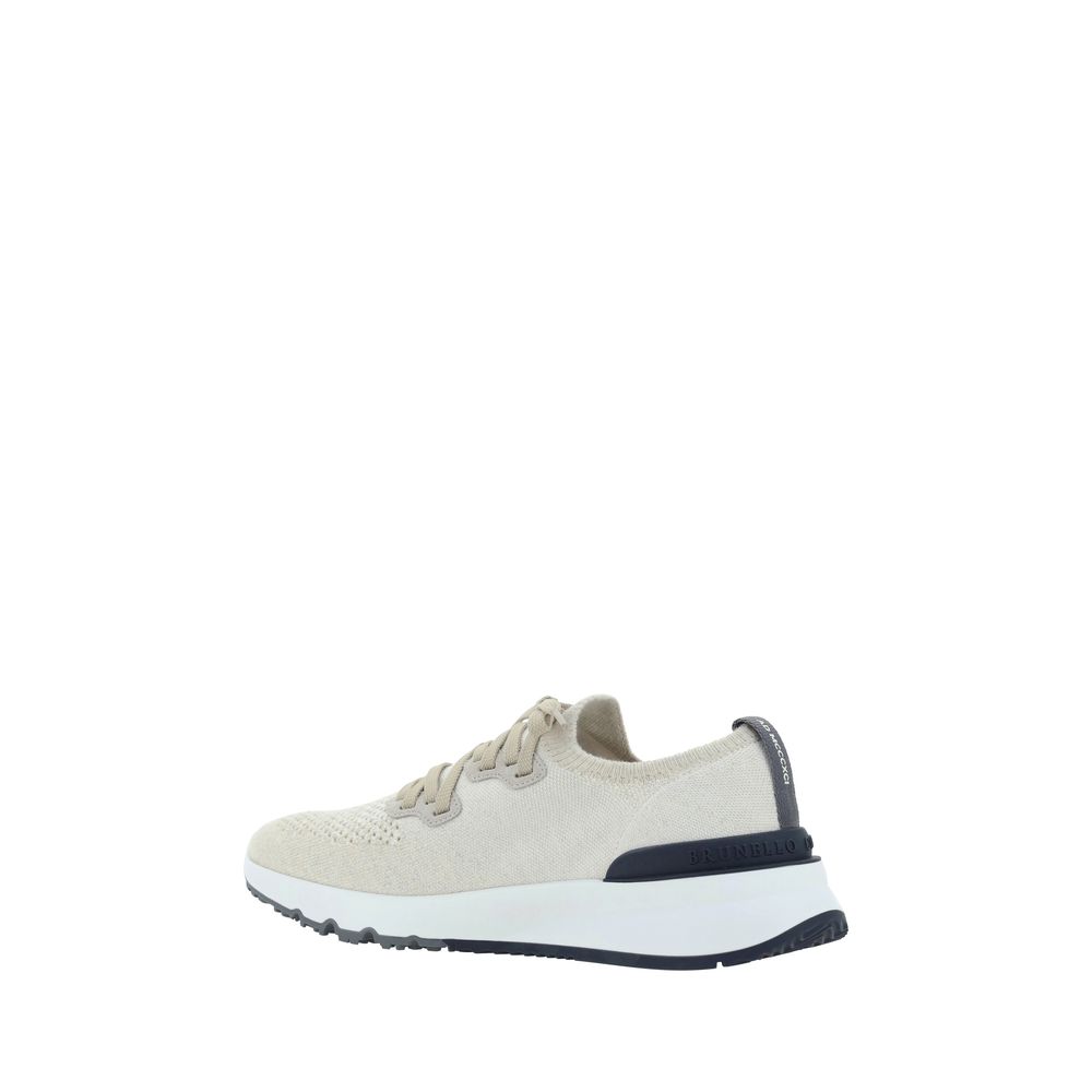 Brunello Cucinelli White Cotton Athletic Sneakers - Luxe Nova