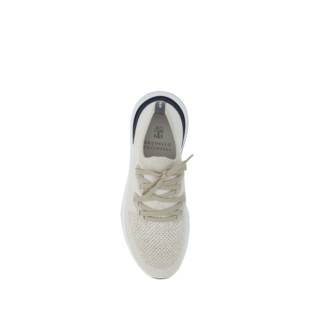 Brunello Cucinelli White Cotton Athletic Sneakers - Luxe Nova