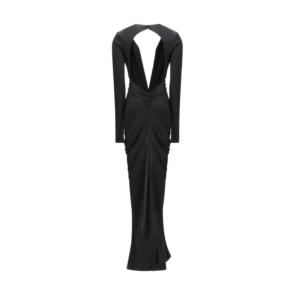 The Andamane Black Acetate Casual Dress