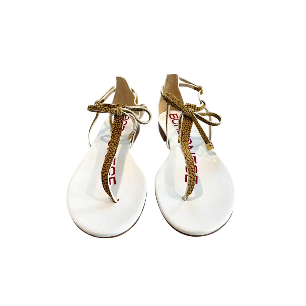 Borbonese Beige Genuine Leather Women Sandal